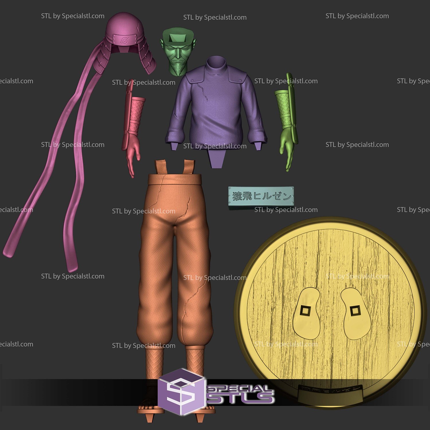 Hiruzen Sarutobi Naruto Digital STL Files 3D Model — view 3