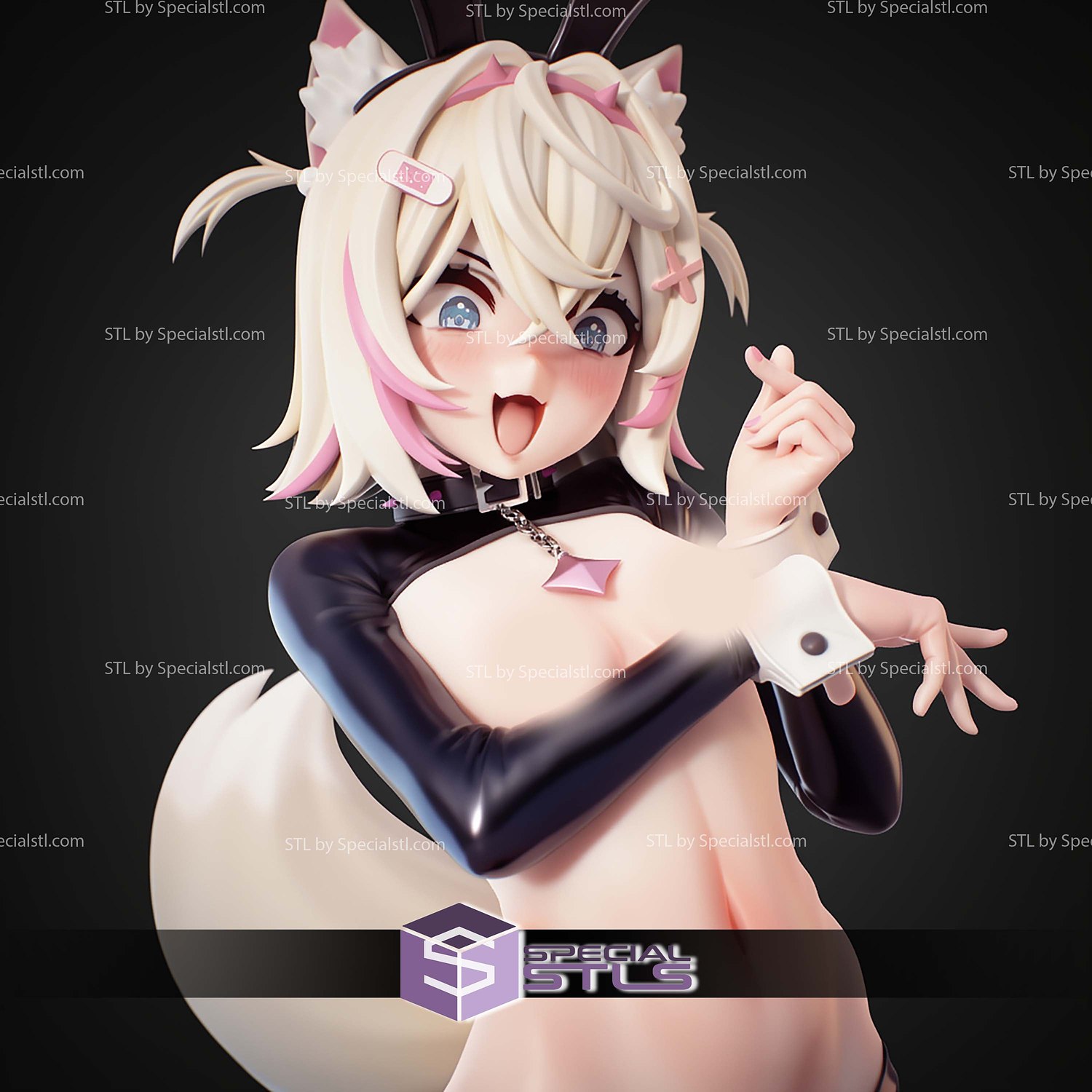 Mococo Reverse Bunny Hololive STL Files 3D Model — view 6