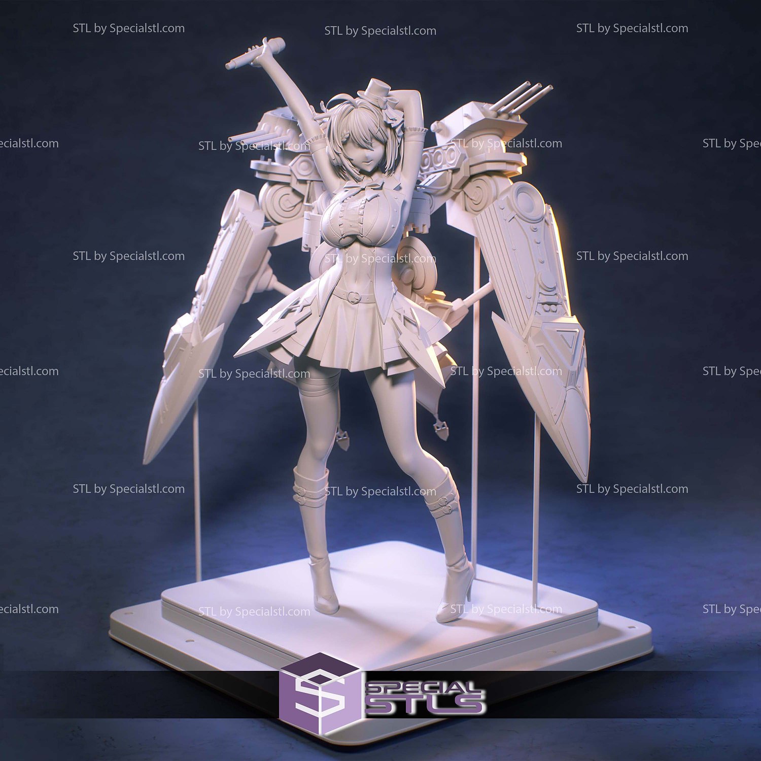 Baltimore Azur Lane V2 3D Printer Files STL Model — view 5