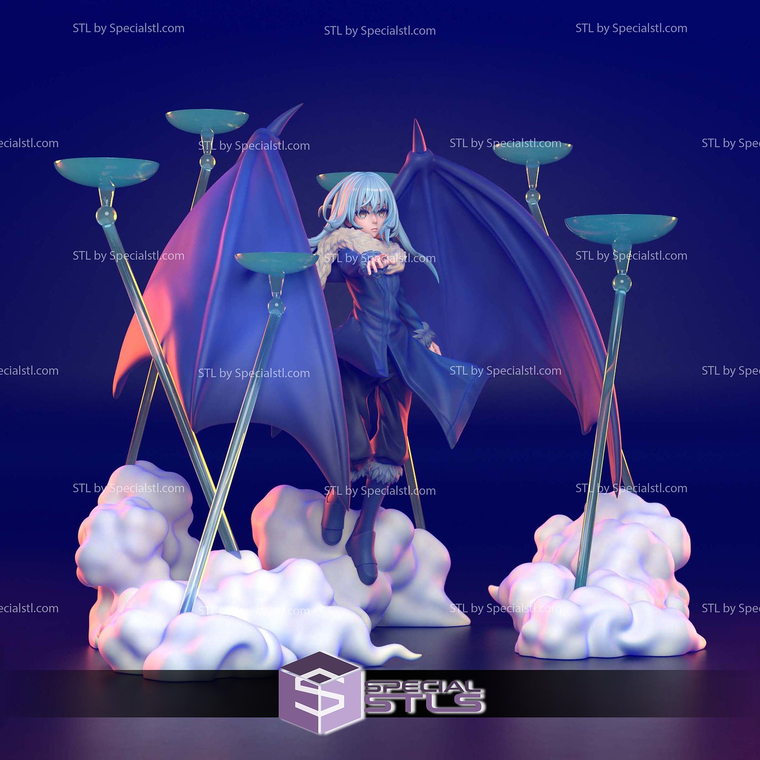 Rimuru Tempest Cloud 3D Model Sculpture STL Model — view 3
