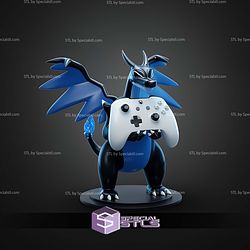 Blue Charizard Controller Holder STL Files 3D Model