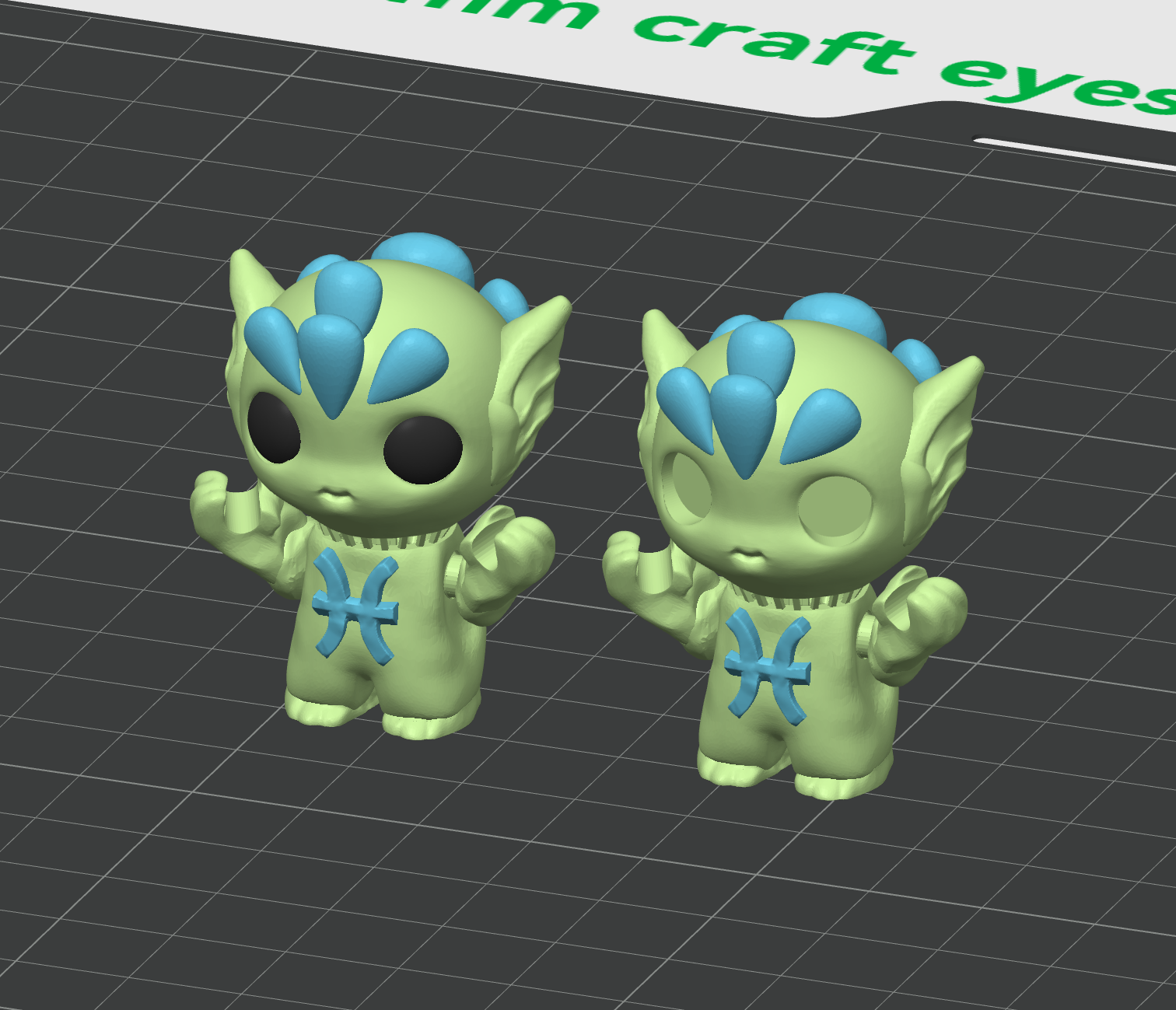 Pisces Flexi Imp - Zodiac Imp Collection Part 3 - Keychain & Straw Buddy, No Supports 3D Print STL/3 3MF Model — view 3