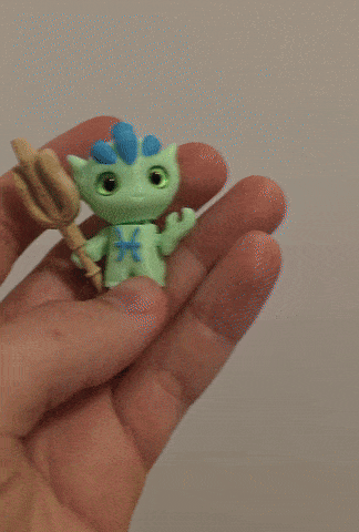 Pisces Flexi Imp - Zodiac Imp Collection Part 3 - Keychain & Straw Buddy, No Supports 3D Print STL/3 3MF Model — view 4