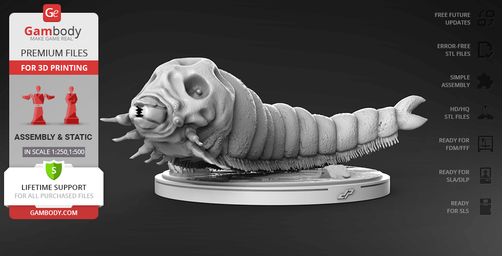 Mothra Larva 3D Printer Files | Assembly STL Model