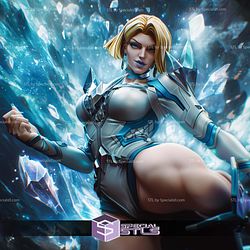 Emma Frost Marvel Rivals Kick STL Files 3D Model