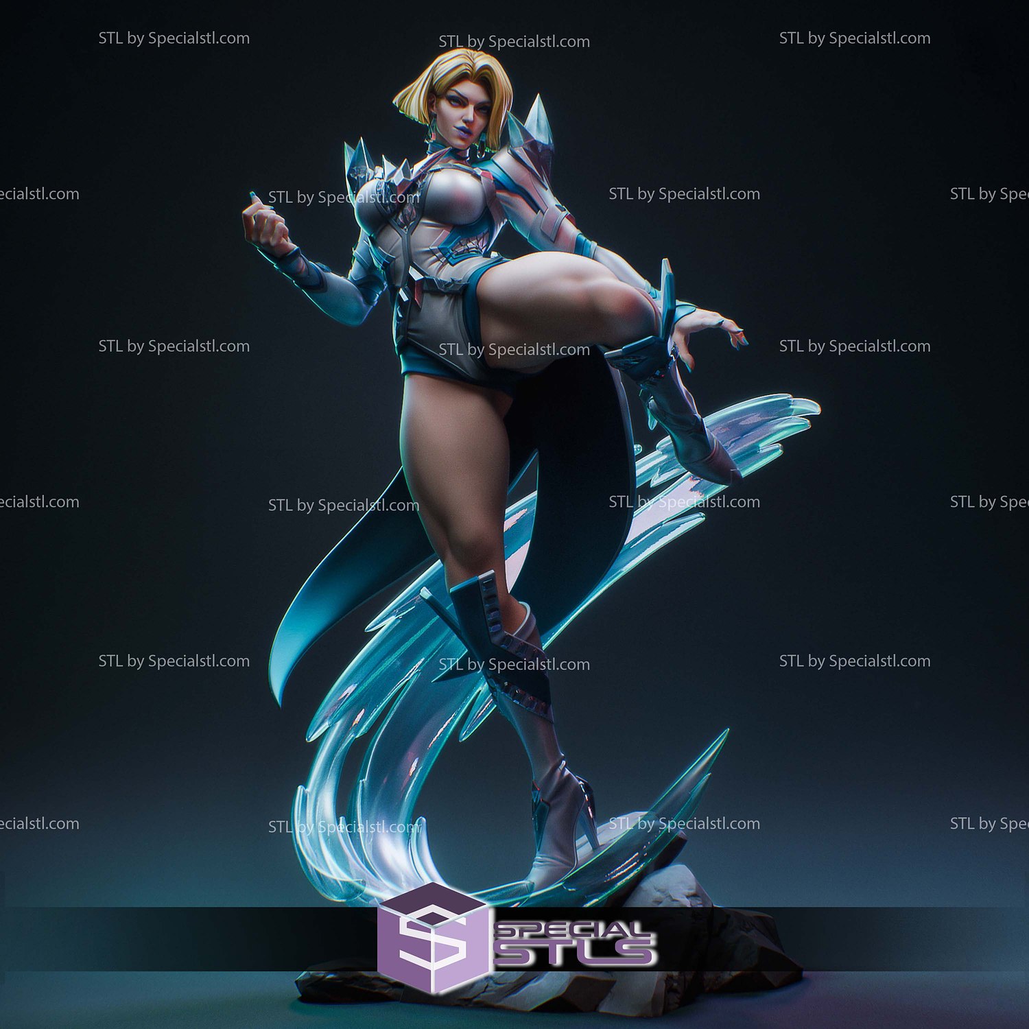 Emma Frost Marvel Rivals Kick STL Files 3D Model — view 3