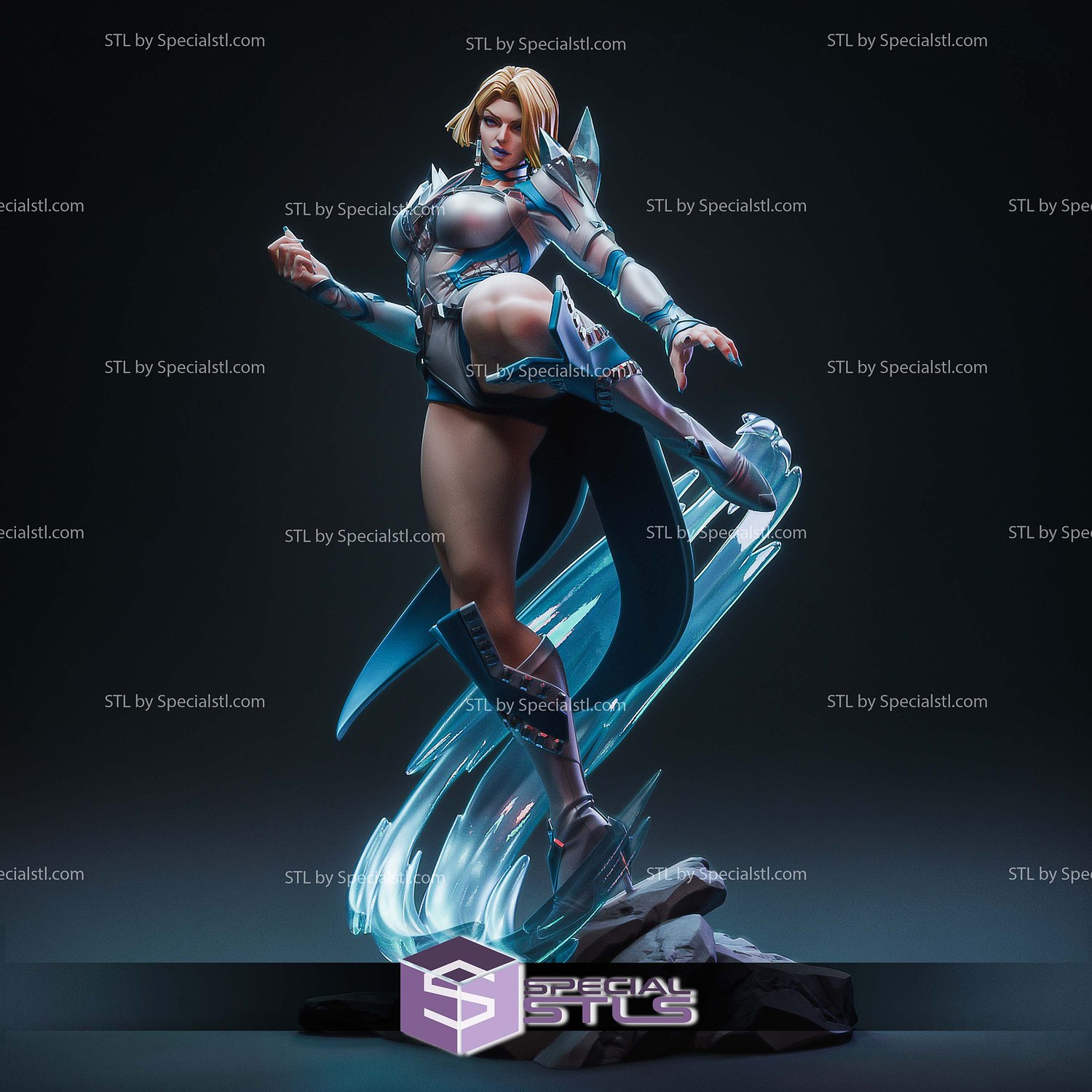 Emma Frost Marvel Rivals Kick STL Files 3D Model — view 4