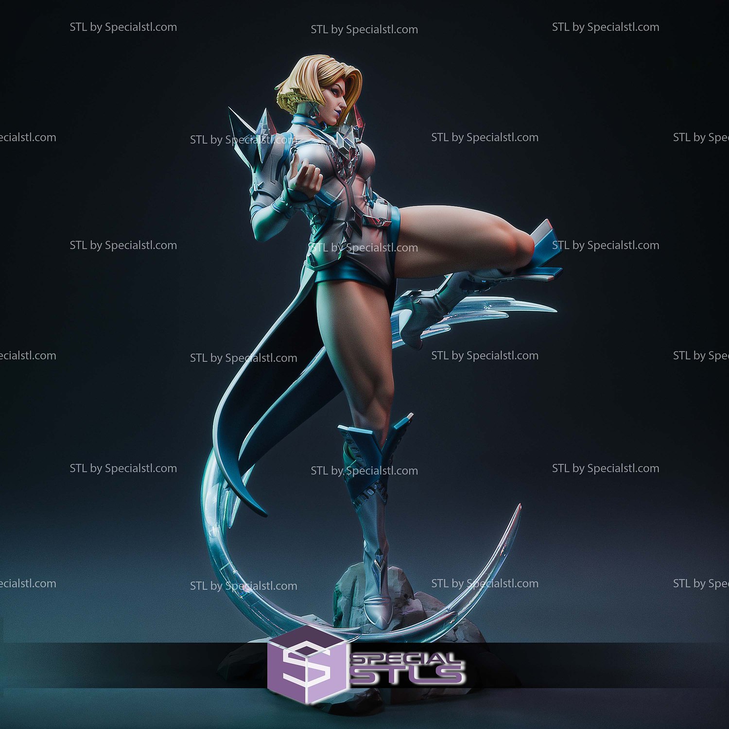 Emma Frost Marvel Rivals Kick STL Files 3D Model — view 5