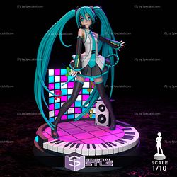Hatsune Miku Vocaloid STL Files 3D Model — view 1