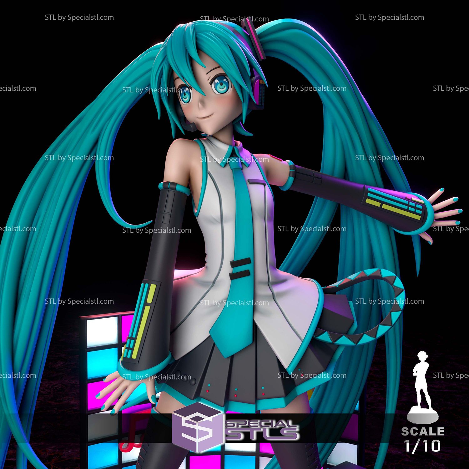 Hatsune Miku Vocaloid STL Files 3D Model — view 3