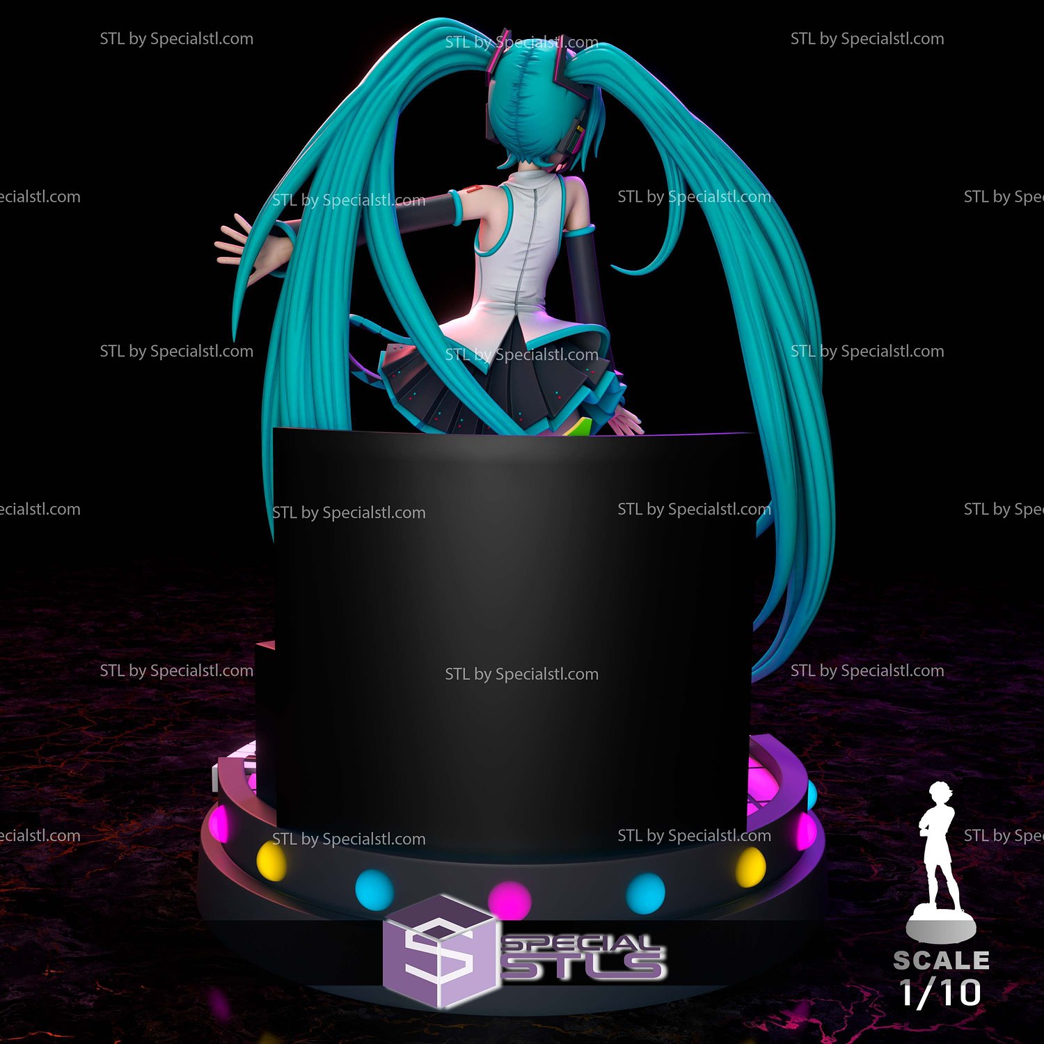Hatsune Miku Vocaloid STL Files 3D Model — view 4