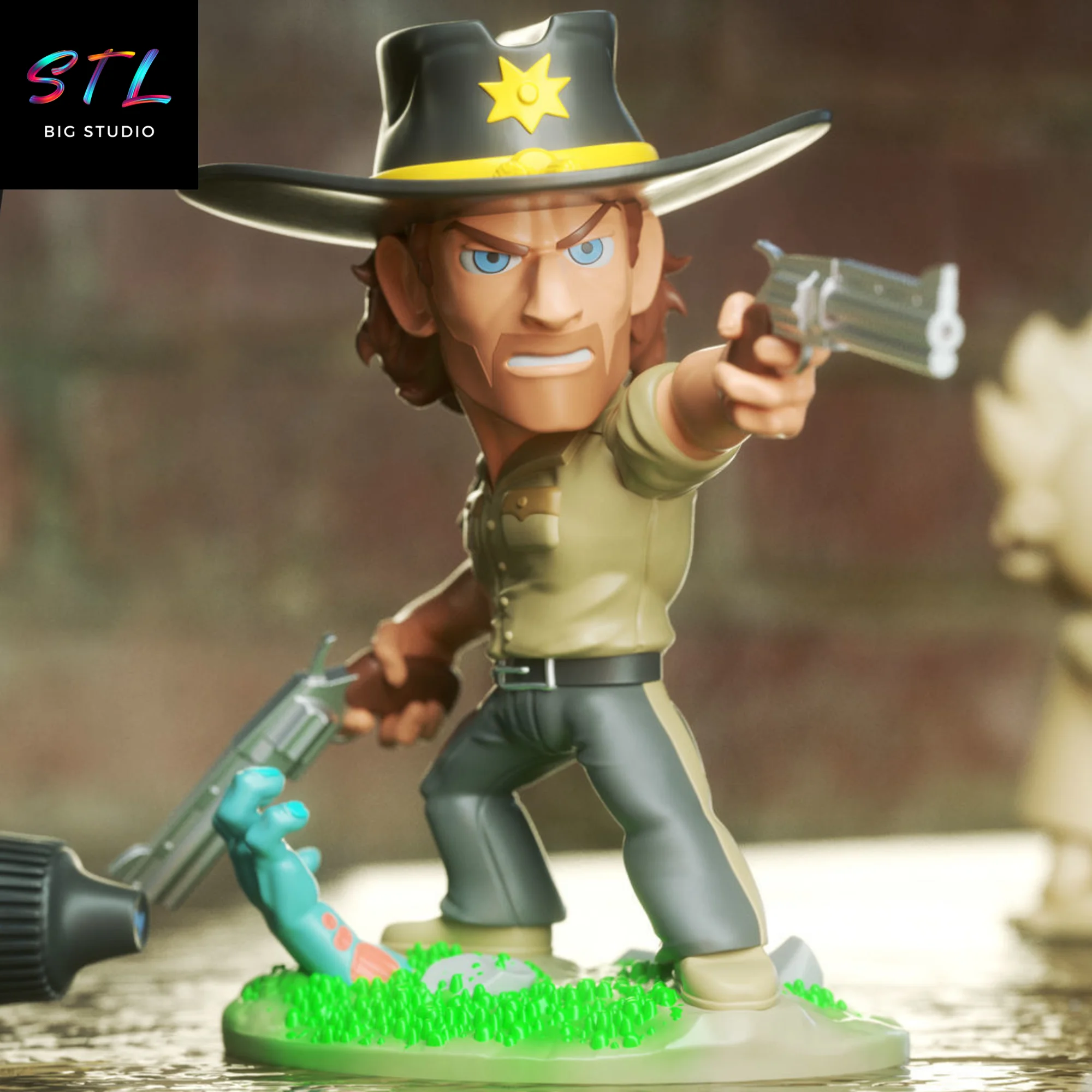 Rick Grimes Chibi STL | 3D Printable Figure | The Walking Dead Model
