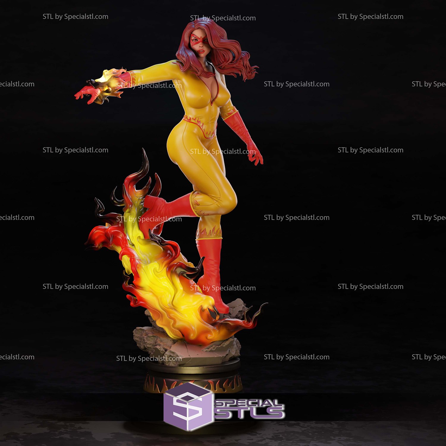 Firestar Marvel Hero V2 3D Printer Files STL Model — view 2