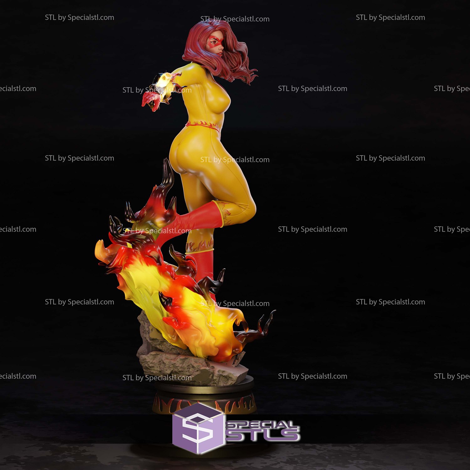 Firestar Marvel Hero V2 3D Printer Files STL Model — view 3