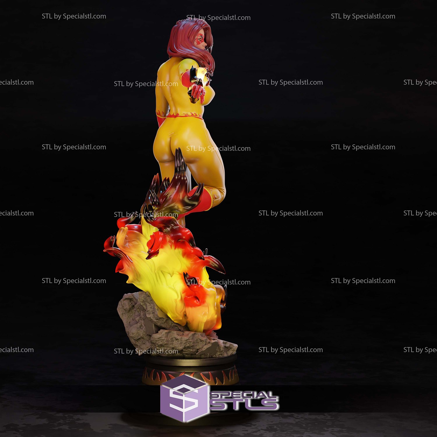 Firestar Marvel Hero V2 3D Printer Files STL Model — view 4