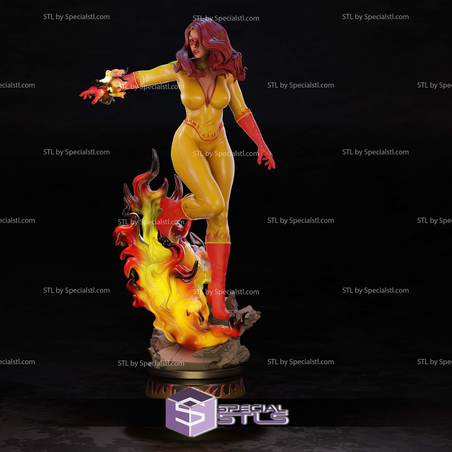 Firestar Marvel Hero V2 3D Printer Files STL Model — view 6