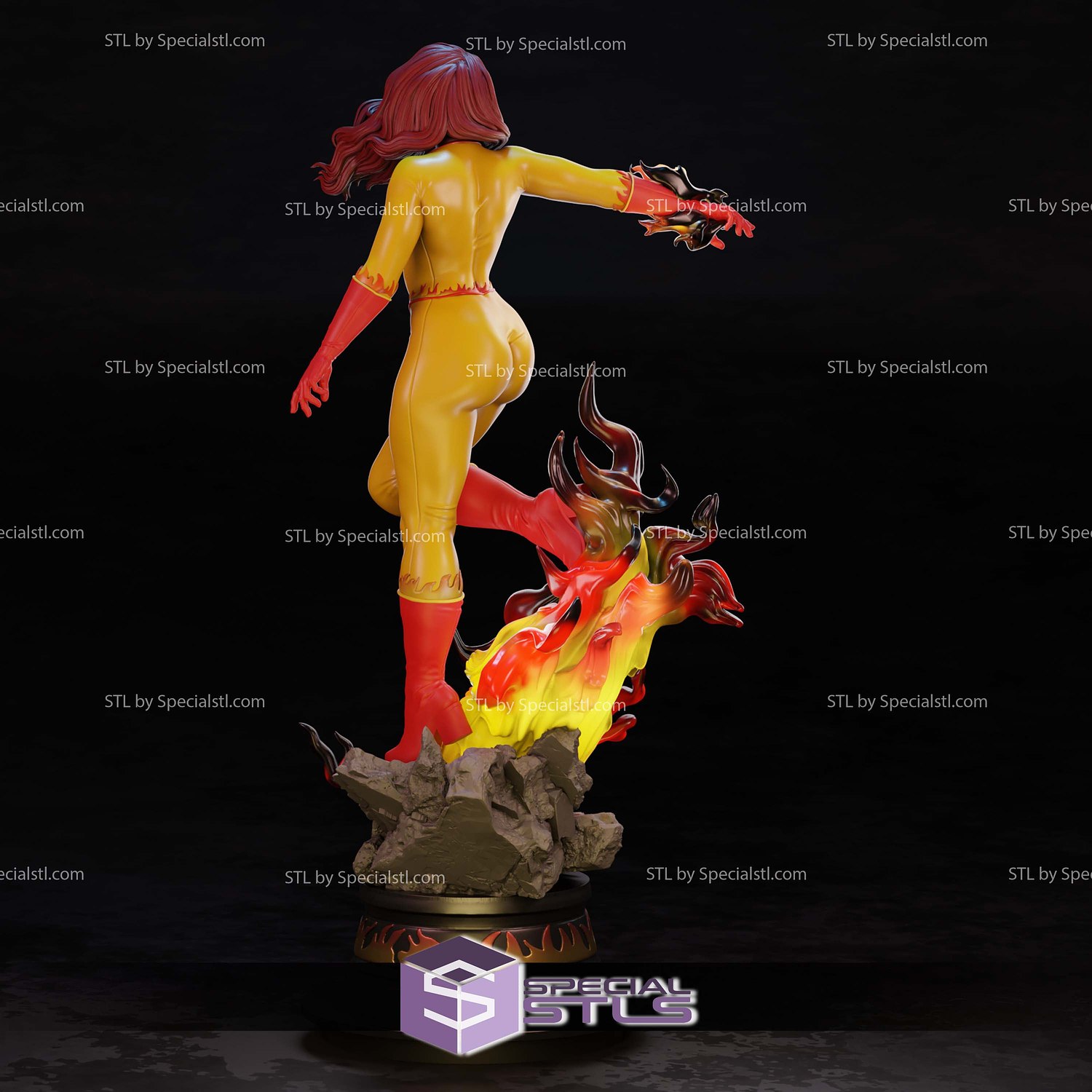 Firestar Marvel Hero V2 3D Printer Files STL Model — view 7