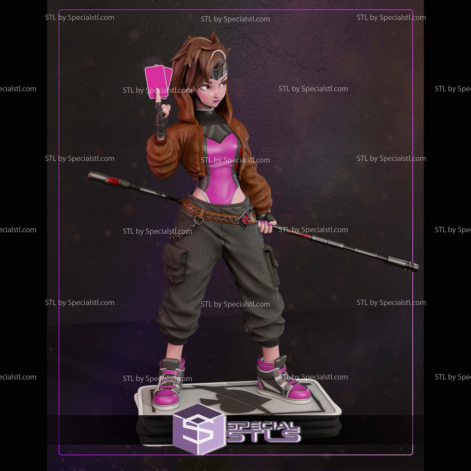 Gambit Girl 213mm STL Files 3D Model — view 2