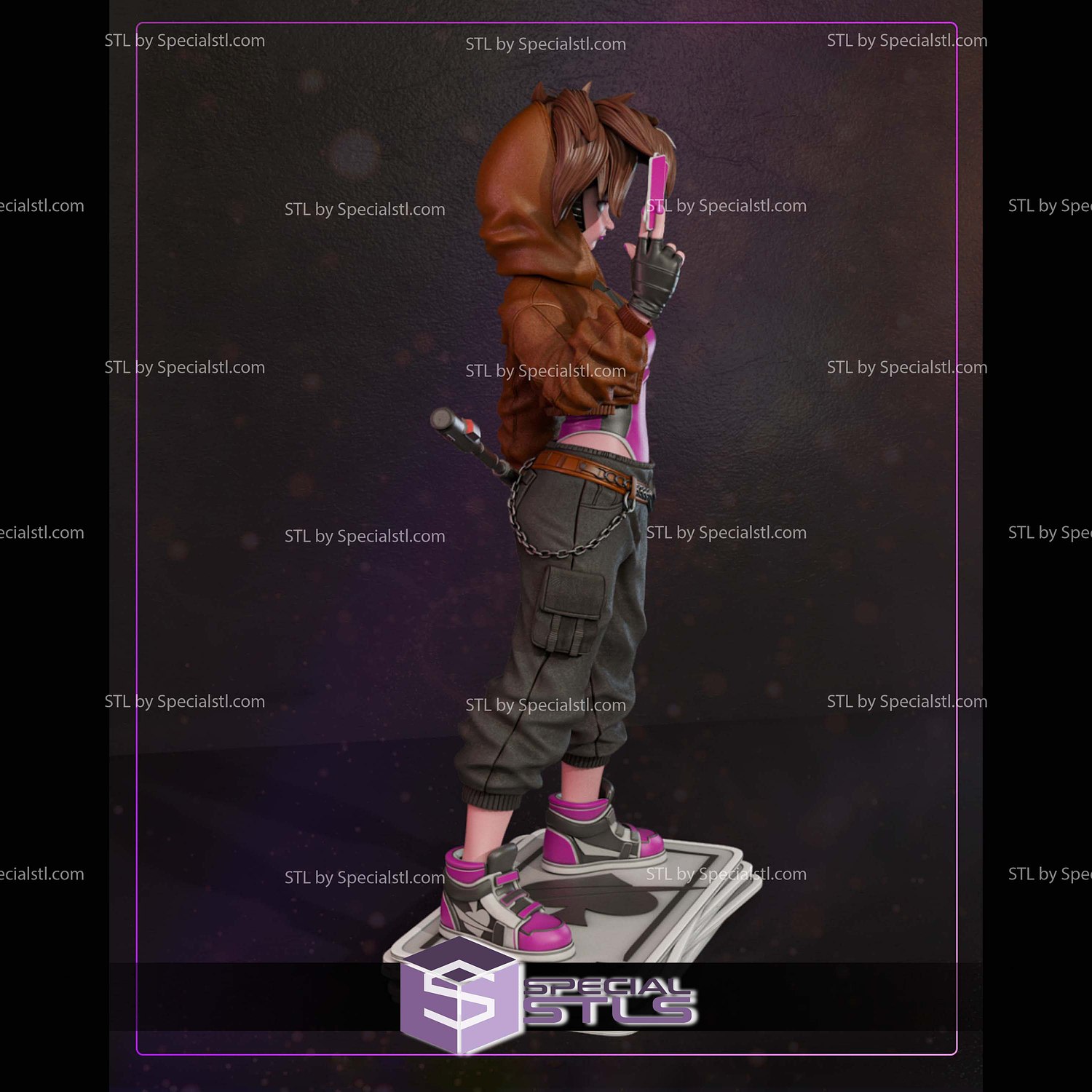 Gambit Girl 213mm STL Files 3D Model — view 3