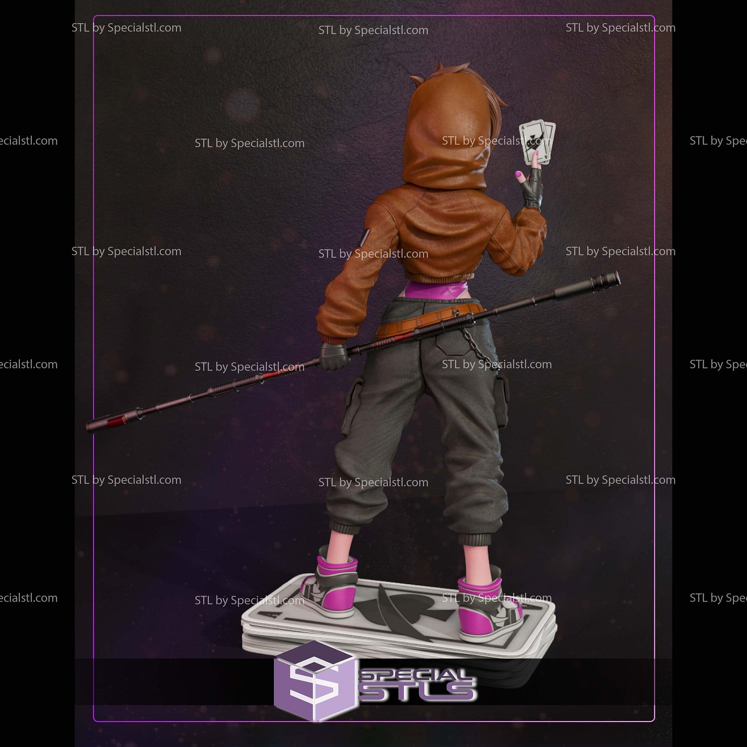 Gambit Girl 213mm STL Files 3D Model — view 4