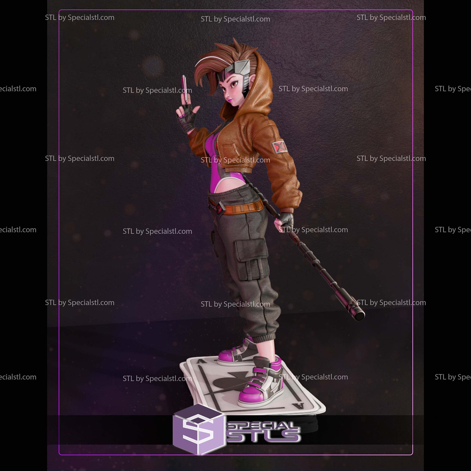 Gambit Girl 213mm STL Files 3D Model — view 5