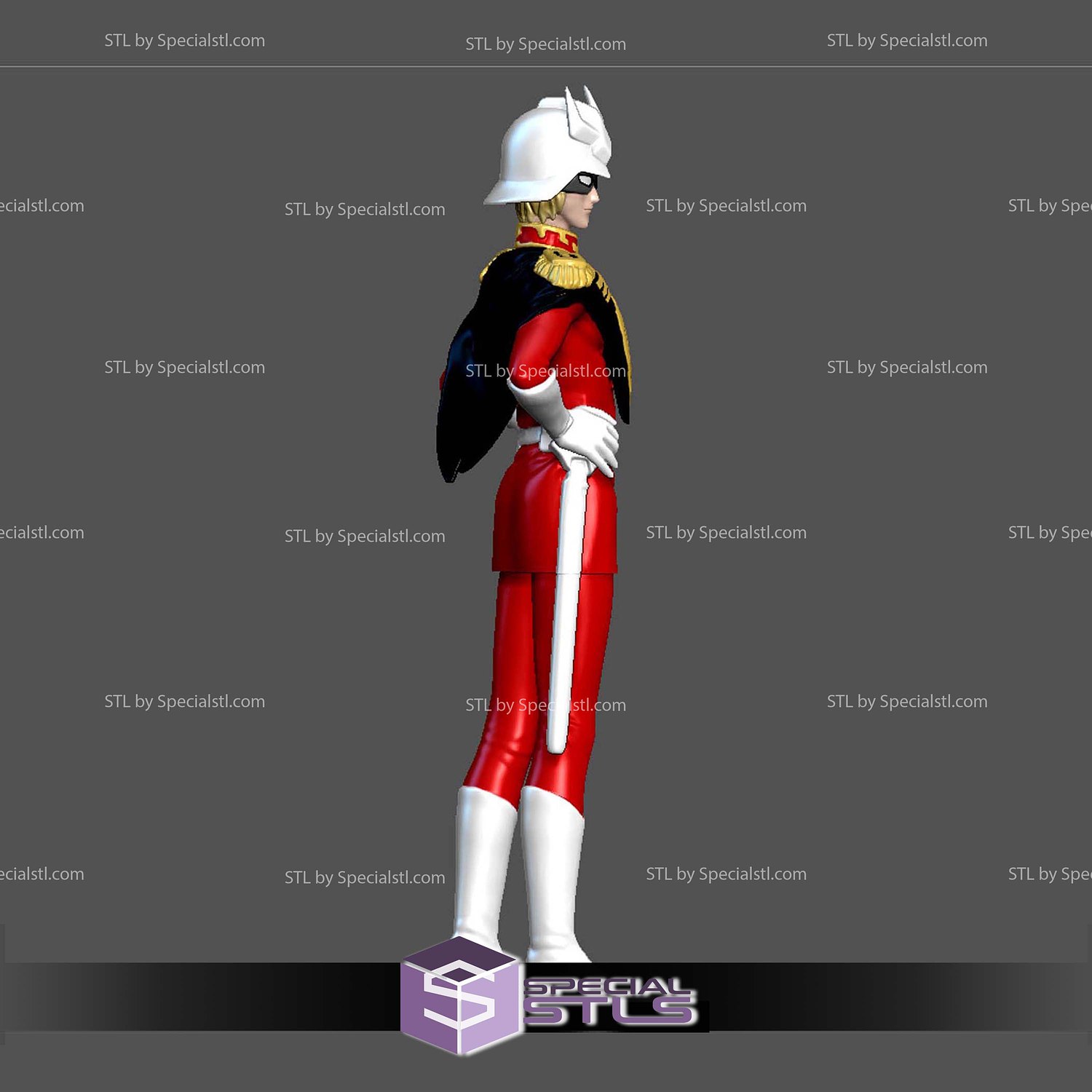 Char Aznable Gundam Pilot 3D Printer Files STL Model — view 3