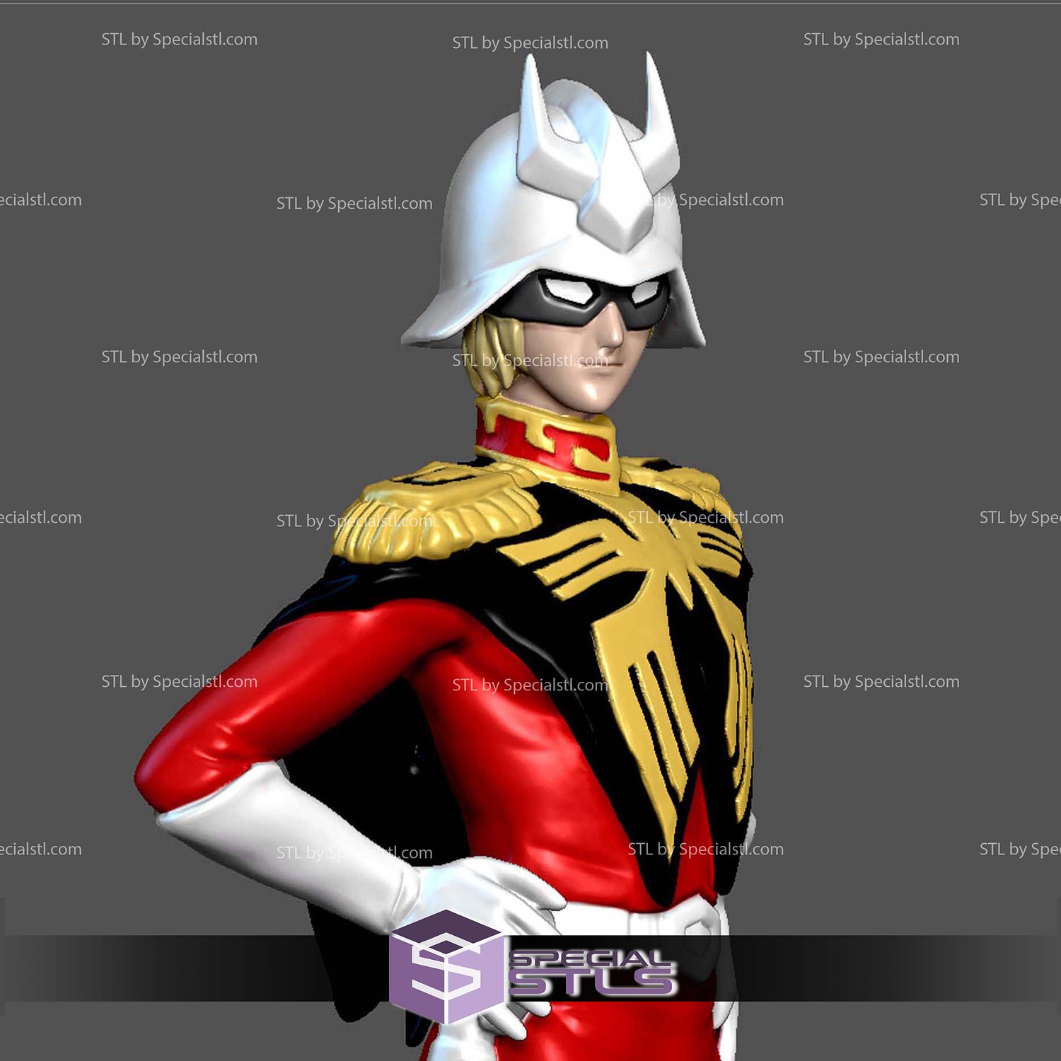 Char Aznable Gundam Pilot 3D Printer Files STL Model — view 5