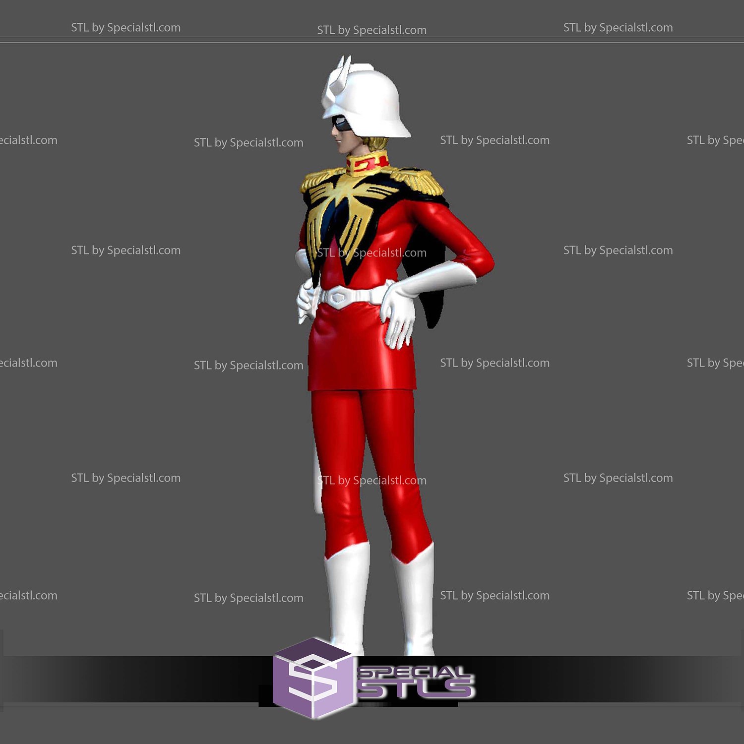 Char Aznable Gundam Pilot 3D Printer Files STL Model — view 6
