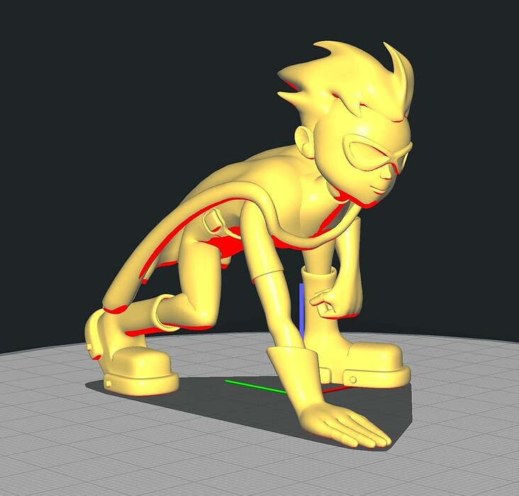 Teen Titan Robin Crouched 3D STL Model — view 2