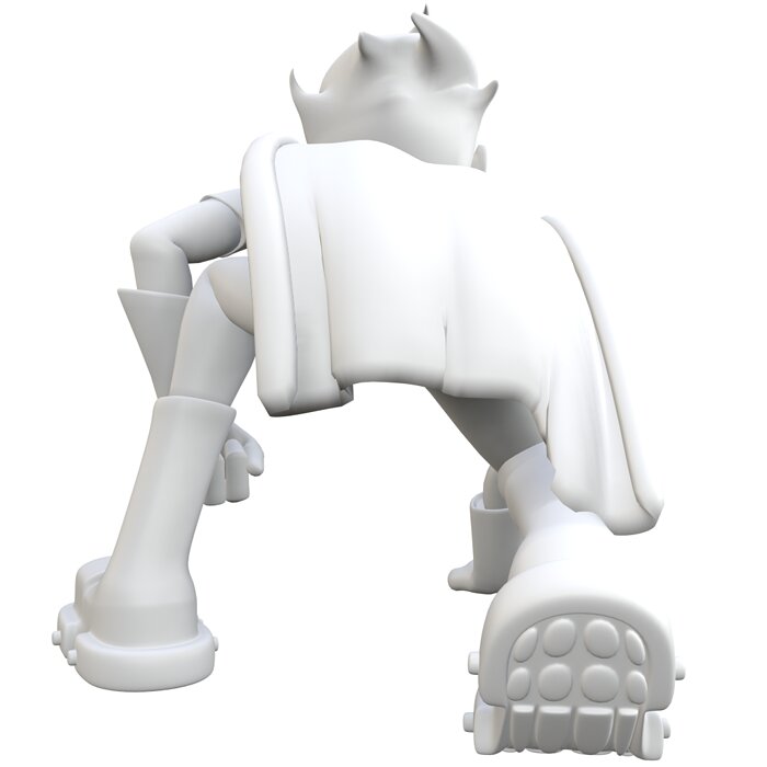 Teen Titan Robin Crouched 3D STL Model — view 3
