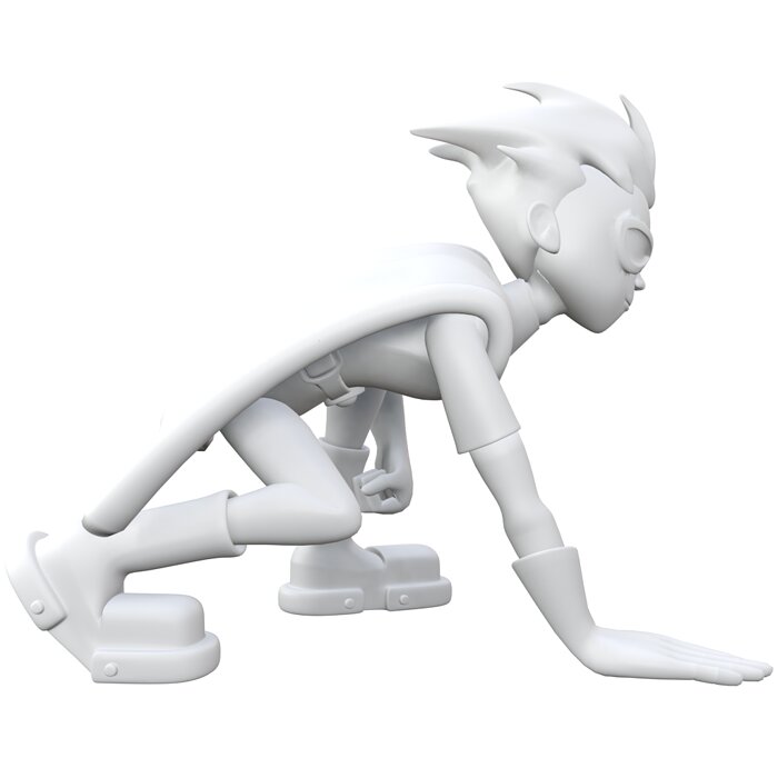 Teen Titan Robin Crouched 3D STL Model — view 4