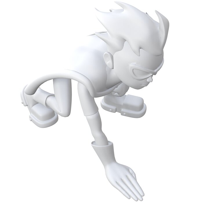 Teen Titan Robin Crouched 3D STL Model — view 5