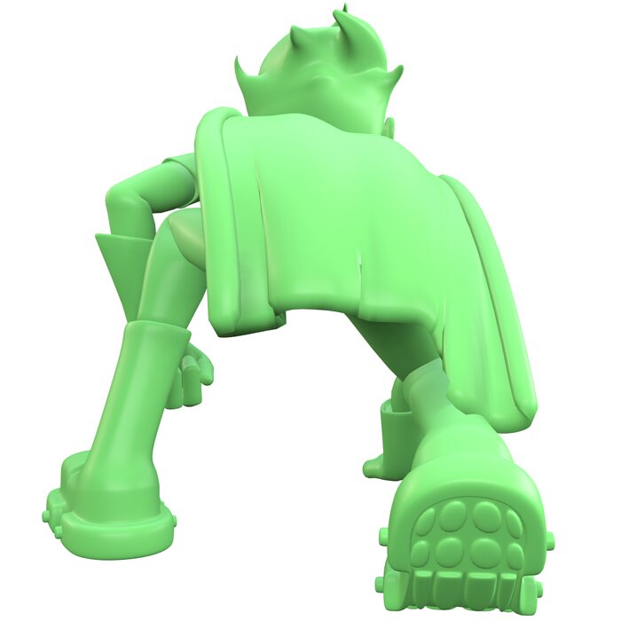 Teen Titan Robin Crouched 3D STL Model — view 6