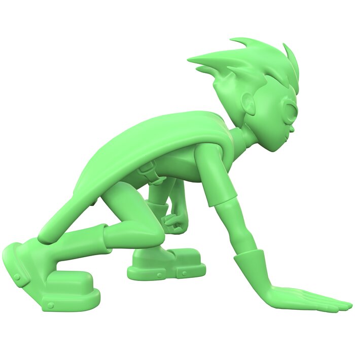 Teen Titan Robin Crouched 3D STL Model — view 7