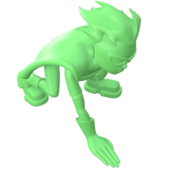 Teen Titan Robin Crouched 3D STL Model — view 8