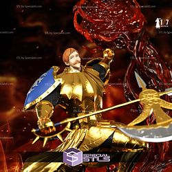 Escanor Golden Armor Diorama 3D Printer Files STL Model