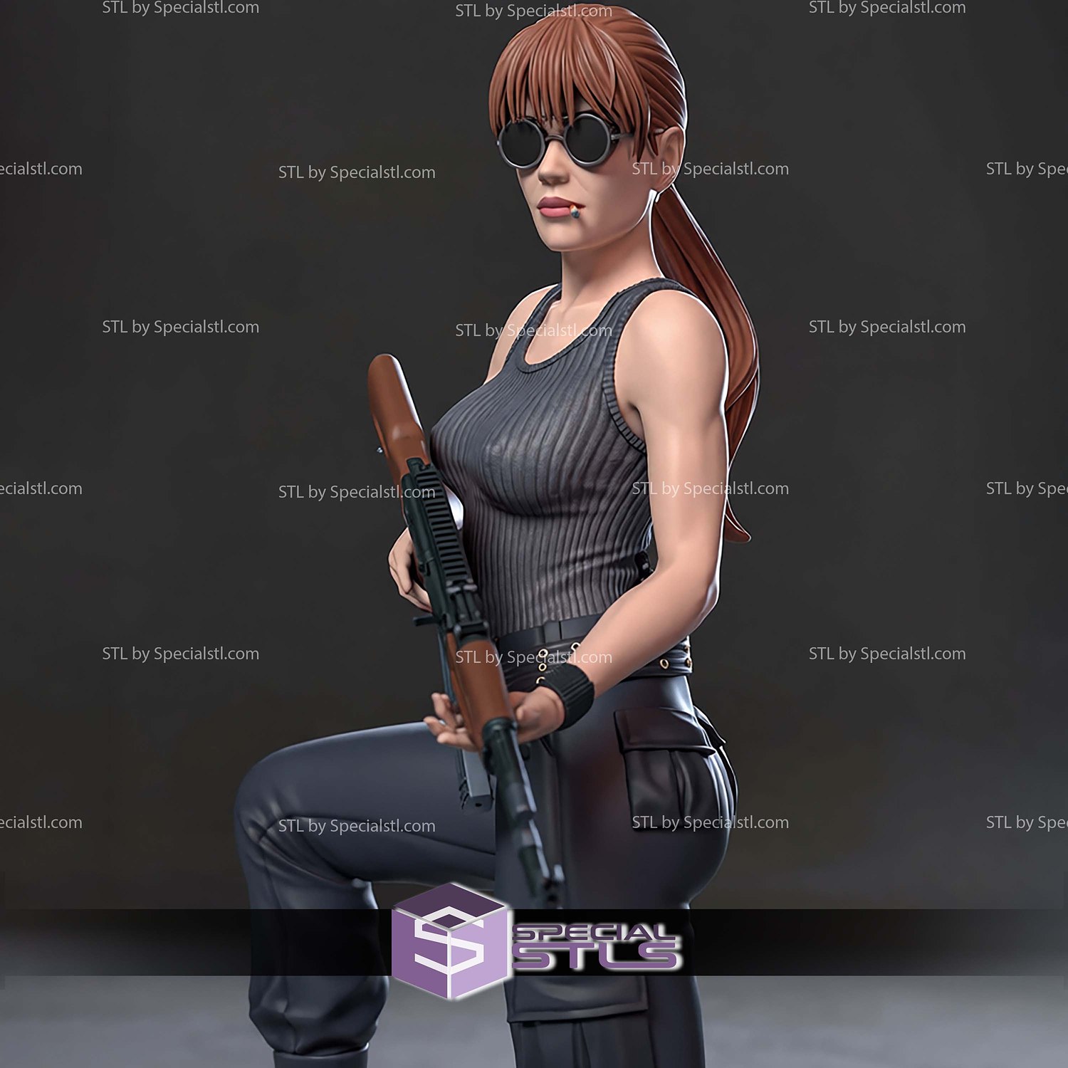 Sarah Connor Stylized STL Files 3D Model — view 4