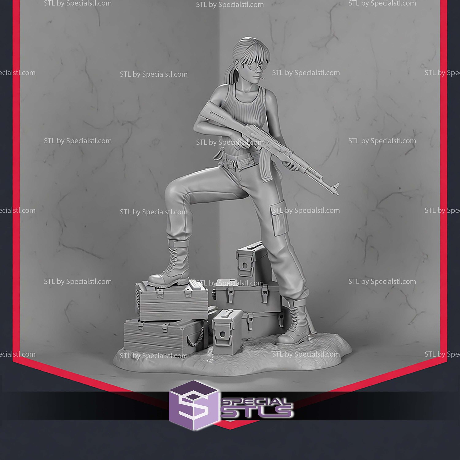 Sarah Connor Stylized STL Files 3D Model — view 5
