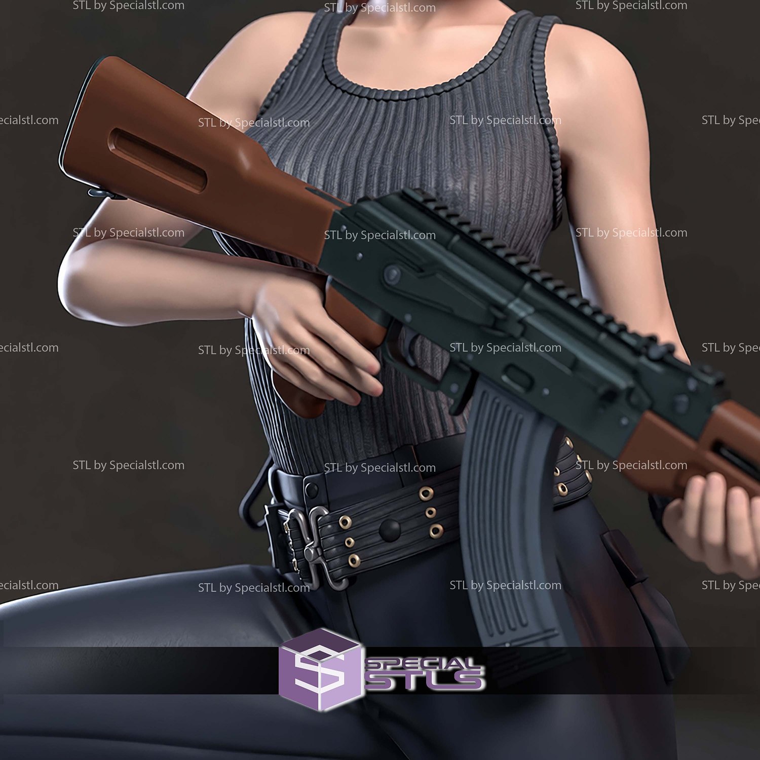 Sarah Connor Stylized STL Files 3D Model — view 6