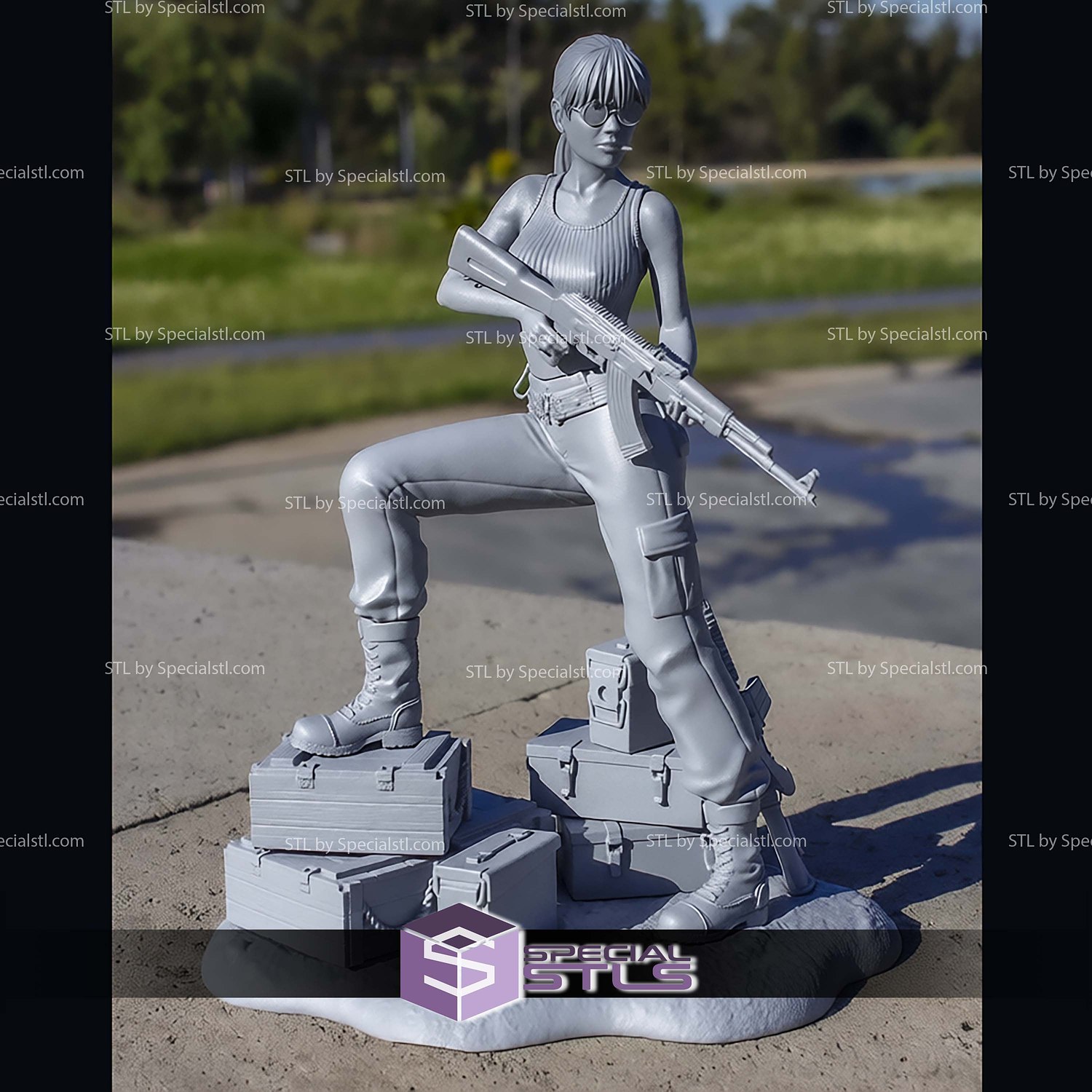 Sarah Connor Stylized STL Files 3D Model — view 7