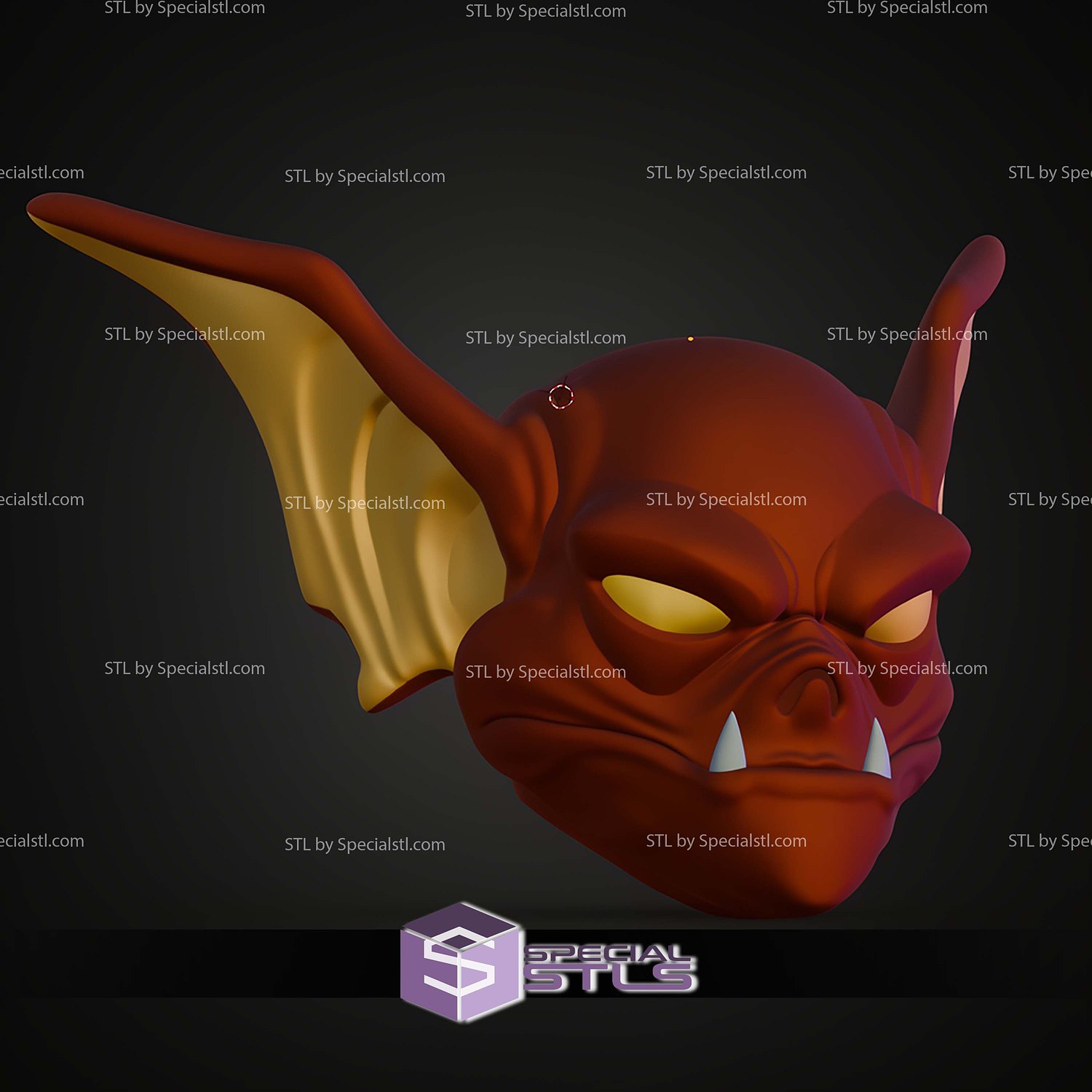 Cosplay STL Files Man Bat Head 3D Model — view 3