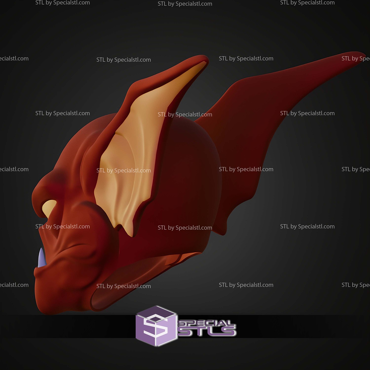 Cosplay STL Files Man Bat Head 3D Model — view 4