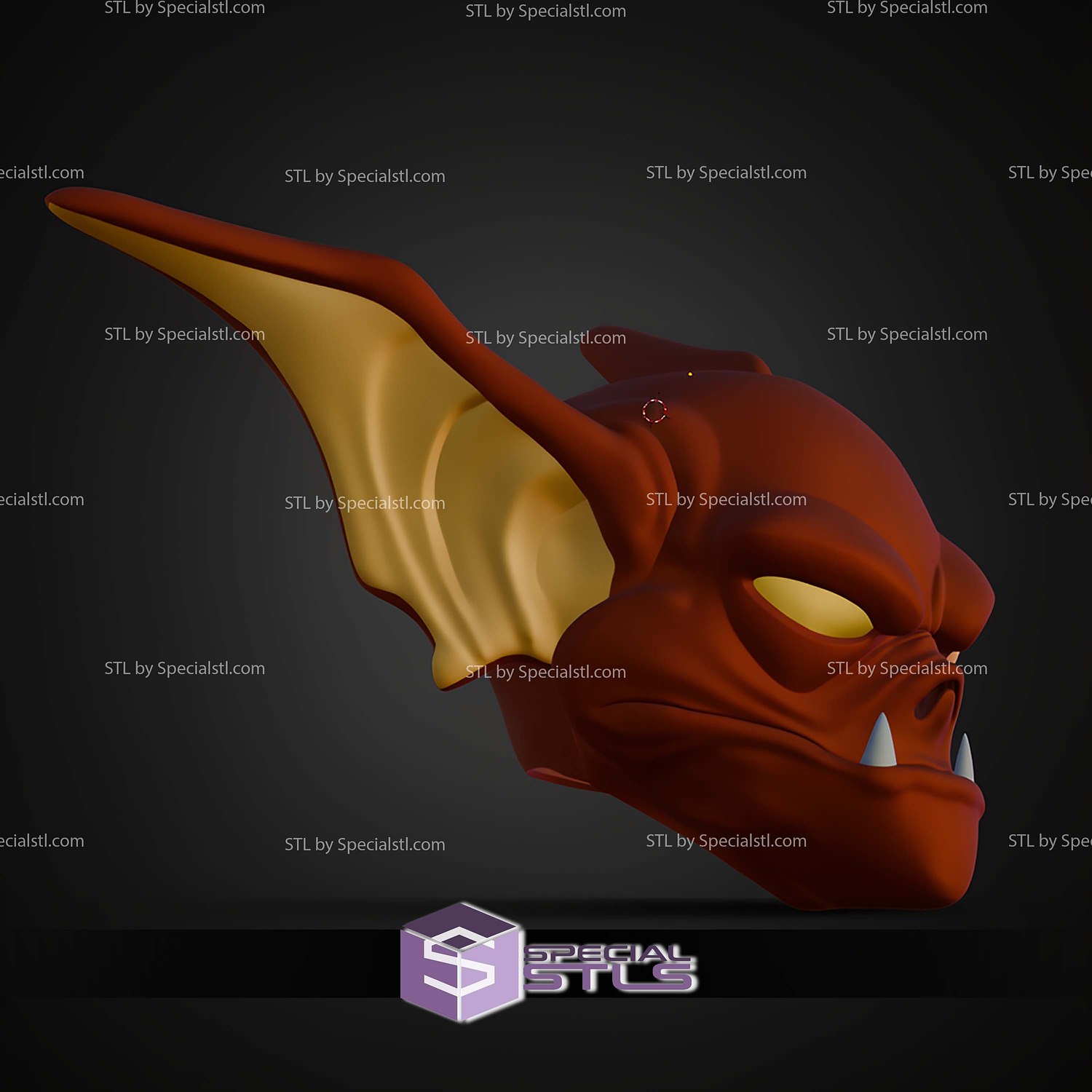 Cosplay STL Files Man Bat Head 3D Model — view 5