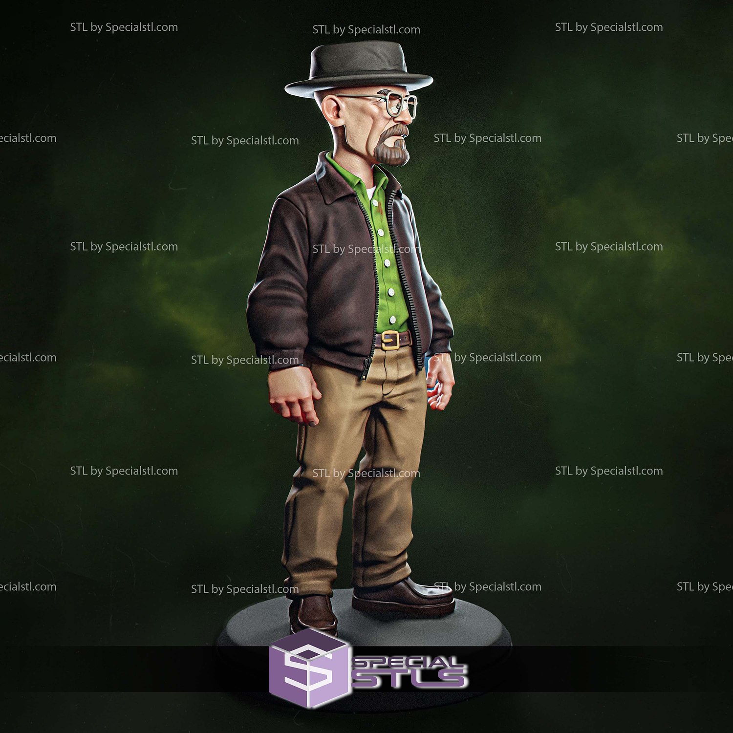 Heisenberg Breaking Bad Cartoon Style 3D Printer Files STL Model — view 2