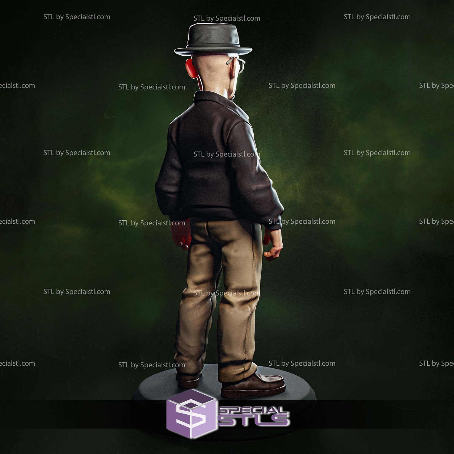 Heisenberg Breaking Bad Cartoon Style 3D Printer Files STL Model — view 3
