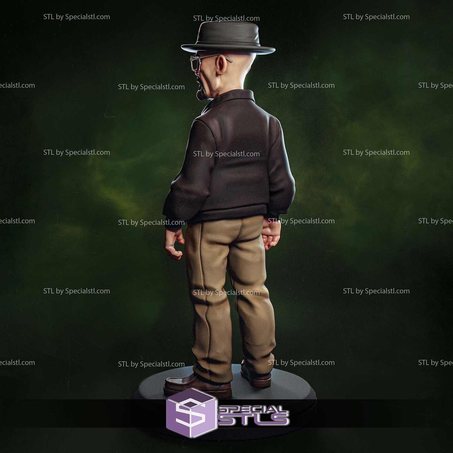 Heisenberg Breaking Bad Cartoon Style 3D Printer Files STL Model — view 4