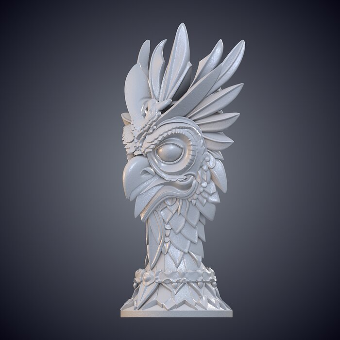 Stylized Owl Shaman Totem Statue PM-945 3D BLEND Model — view 2