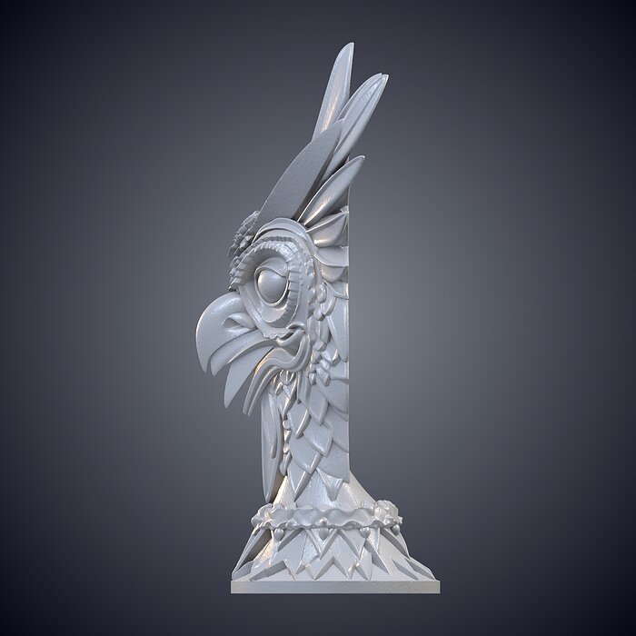 Stylized Owl Shaman Totem Statue PM-945 3D BLEND Model — view 6
