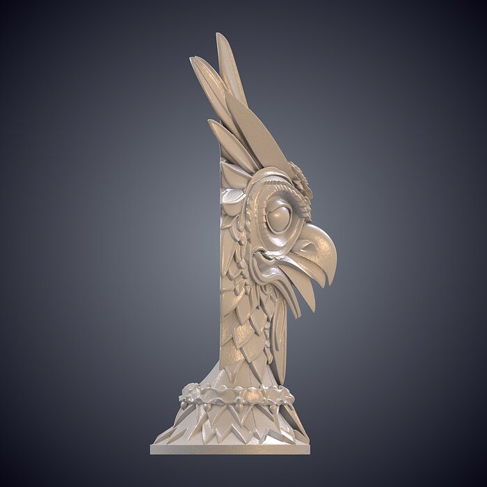Stylized Owl Shaman Totem Statue PM-945 3D BLEND Model — view 7