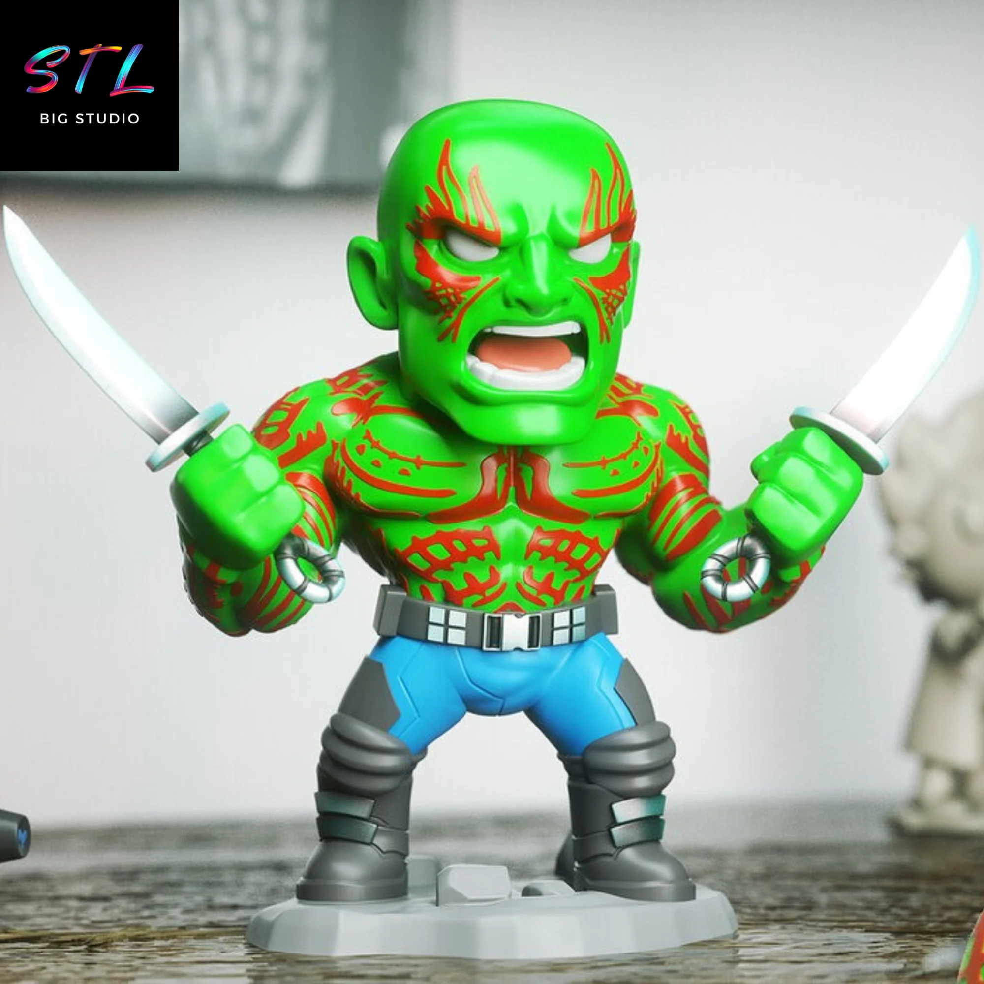 Drax Chibi STL | Guardians of the Galaxy | 3D Printable Figure Model